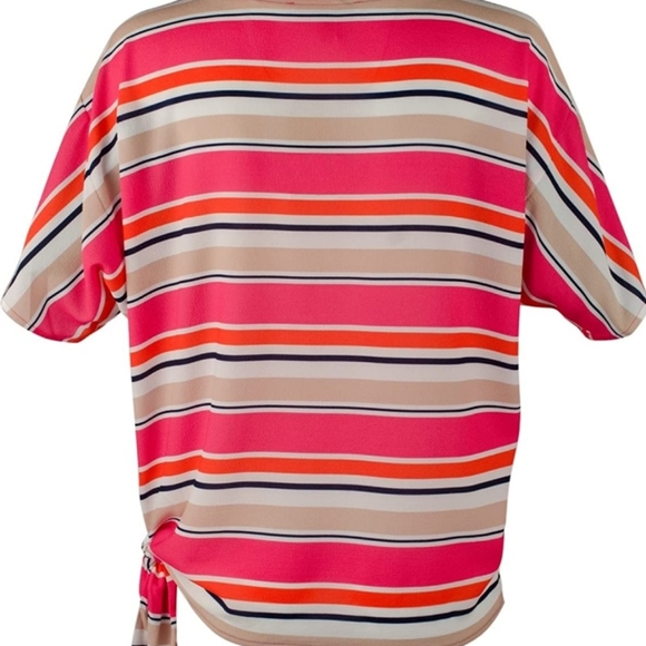 Like New MICHAEL KORS Women's Sporty Striped Side Tie top~Medium~ - Picture 2 of 16